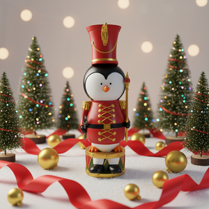 รูปปั้นเพนกวิน<span class=keywords><strong>ทหาร</strong></span>เรซิ่นขนาดใหญ่สำหรับตกแต่งคริสต์มาสทั้งในร่มและกลางแจ้ง - Product Image 3