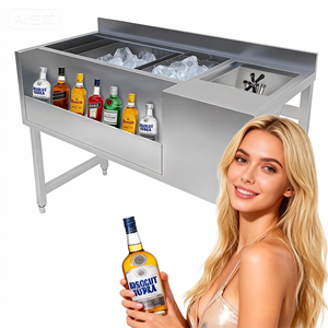 Professional Custom Stainless Steel <b>Bar</b> Counter for Commercial Use for <b>Bar</b> Cafe Restaurant Nightclub-Workstation Set - Product Image 1