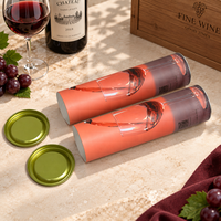 Tube en papier cylindrique personnalisé haut de gamme, écologique, en promotion, pour bouteille de vin ou de parfum, avec impression unique
