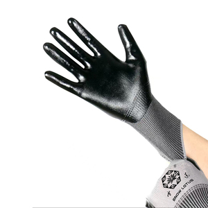 قفازات أمان متعددة الاستخدامات مغموسة بالنتريل، قفازات عمل مطلية بطبقة نايلون على راحة اليد - Product Image 5