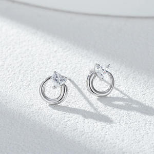 Bijoux fantaisie pour femmes, bijoux fins, boucles d'oreilles, ensemble de bijoux fantaisie, bijoux en argent 925, bijoux en argent sterling 925, bijoux en forme de cœur - Product Image 2