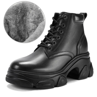 Bottes décontractées tendance pour femmes en cuir de vachette, plateforme épaisse de 9 cm, respirantes, confortables, durables, rehaussantes – Vente en gros directe usine
