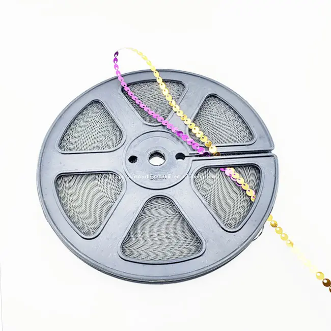 Carrete de lentejuelas EMB pet de 3MM -7MM, cinta de lentejuelas de color