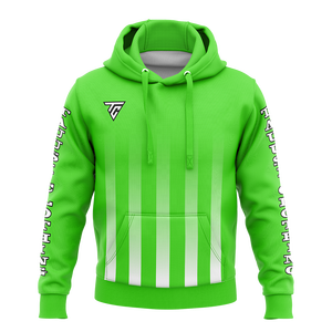 Sudadera con Capucha para Hombre, Diseño Personalizado con Rayas Verdes, Impresión por Sublimación, con Bolsillo, Manga Larga, Corte Regular, Superventas - Product Image 1