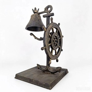 Campana de Comedor con Forma de Timón de Barco, Estilo Retro, Decoración Artesanal con Temática Oceánica - Product Image 3