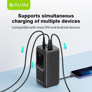 BAVIN 22.5W led 디스플레이 도매상 PC1032S <span class=keywords><strong>50000mah</strong></span> 타입 C 케이블과 대용량 휴대용 전원 은행 - Product Image 3