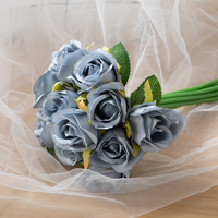 Diskon besar bunga sutra buatan tangan antik buket mawar buatan dekoratif pernikahan untuk Hari Valentine dan Thanksgiving