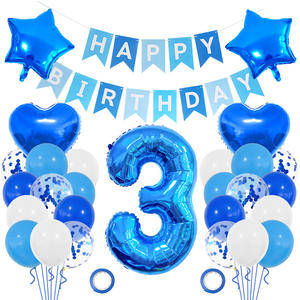 <span class=keywords><strong>Kit</strong></span> de ballons bleus pour <span class=keywords><strong>anniversaire</strong></span> d'enfants, fournitures pour fête d'<span class=keywords><strong>anniversaire</strong></span>, baby shower, bannière d'<span class=keywords><strong>anniversaire</strong></span>, drapeau suspendu, accessoires de fond photo - Product Image 2