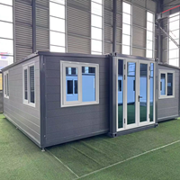 Maison conteneur préfabriquée extensible à double aile de 20 pieds, maison mobile pliable avec système électrique et sanitaire complet