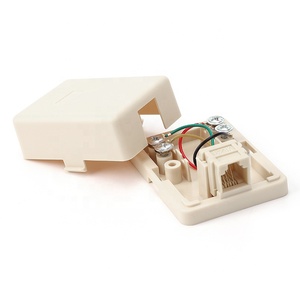 Boîte de jonction de câble téléphonique électrique à port unique RJ12/6P4C, boîte téléphonique de surface pour pièces de télécommunications - Product Image 2