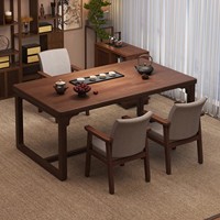 Table à thé en bois de pin naturel, table d'appoint, style chinois moderne, meubles pour petits espaces, pour salle de thé, bureau à domicile, salon