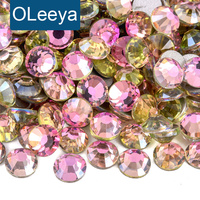 Cristales de Cristal Planos SS6 OLeeya, Piedras de Cristal Planas con Brillo, Sin Fijación en Caliente, para Creaciones DIY