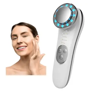 Uso doméstico 5 en 1 Dispositivo DE CUIDADO DE LA PIEL ligero multifuncional Microcorriente Ion Heat Lift Reafirmante Masaje facial Equipo de belleza