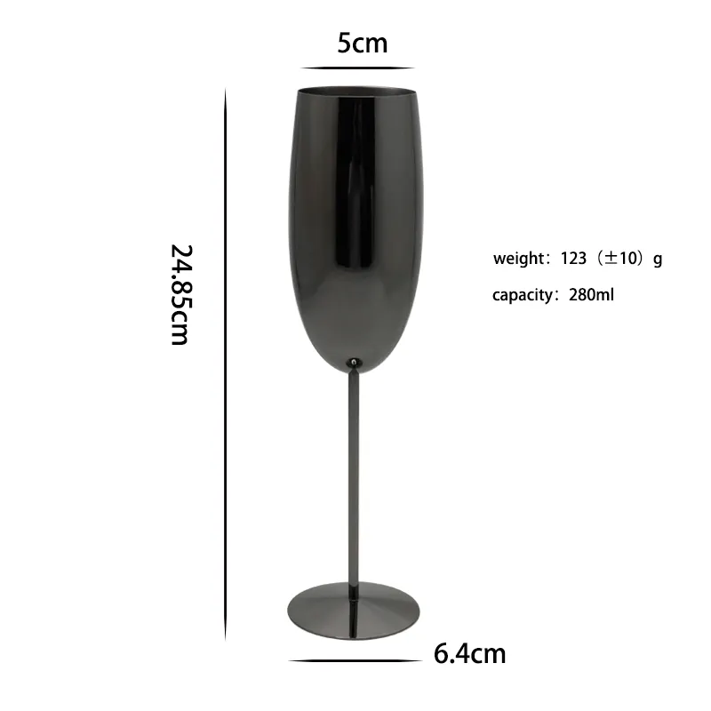 נירוסטה מוט משובח שמפניה זכוכית יין אדום זכוכית זכוכית מים מתכת