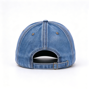 Casquette de baseball en jean délavé brodée 3D avec logo poisson et lettres, style papa, pour sports de plein air, ajustable, unisexe, hommes et femmes, vente en gros - Product Image 5