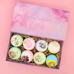 Bombes de bain artisanales de luxe OEM aux fleurs, beurre de karité et noix de coco, boules effervescentes 100% naturelles, coffret cadeau pour enfants, femmes, filles, anniversaire, Saint-Valentin - Product Image 2