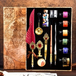 1 ensemble (ensemble de 6 bouteilles d'encre) stylo <span class=keywords><strong>plume</strong></span> <span class=keywords><strong>plume</strong></span> vintage europé<span class=keywords><strong>en</strong></span>-stylo <span class=keywords><strong>en</strong></span> <span class=keywords><strong>verre</strong></span> avec joint de peinture-spécial pour cadeau souvenir - Product Image 6