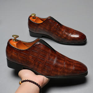 High End Wedding <b>Leather</b> <b>Slip</b>-<b>On</b> Waterproof Soft Sole Anti-wrinkle Durable Wear-resistant Groom Party Banquet <b>Shoes</b> - Product Image 1