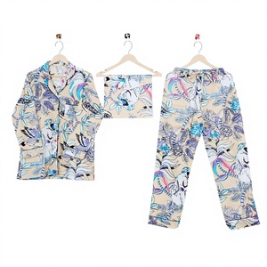Conjunto de Pijama de Algodón 100% de Alta Calidad para Mujer, Hecho a Mano, Ligero, Transpirable, con Estampado de Mono, Camisón Suave, Lavable a Máquina, para Verano - Product Image 1