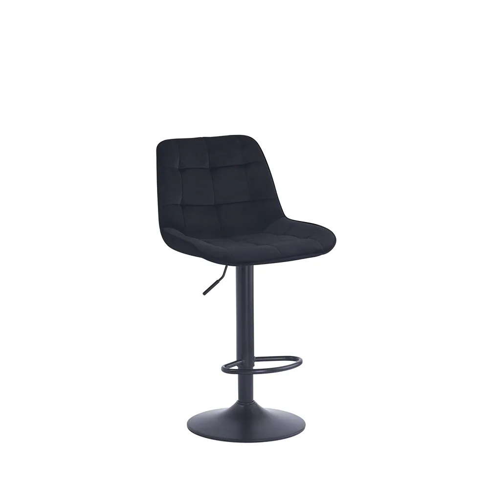 최저 가격 저렴한 현대 금속 높은 카운터 바 의자 벨벳 Pu 패브릭 시트 바 의자 높은 의자 발판