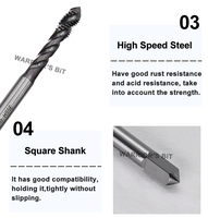 Tarauds à cannelure spirale HSSE Warrior's Bit M2 M3 M4 M5 M6 M8 M10 pour machines-outils CNC avec revêtement TICN pour une durée de vie plus longue