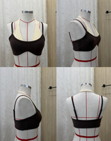 Sportbeha met custom logo, 2-in-1 verstelbare dunne spaghettibandjes, zacht, rekbaar, vintage, gevormd, yoga workout top voor dames