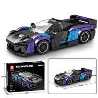 Ensemble de blocs de construction de voitures de course MOC Technologie Speed Race Car, kit de briques de voitures de course, modèles de supercars/F1/hipercars à collectionner pour garçons