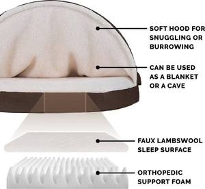 Ortho pä disches Katzen-und Hunde bett von Snuggery 26-Zoll-Schafspelz mit abnehmbarem, massivem, grauem Bezug - Product Image 6