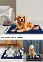 Lit chauffant électrique pour chien de luxe moderne avec matériau en PVC, fonction de chauffage automatique marche/arrêt pour petits animaux, utilisation intérieure et extérieure