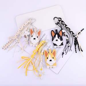 Original Ins estilo lindo y divertido multicolor Corgi mascota llavero en forma de corazón Miu serie coche bolsa colgante - Product Image 1