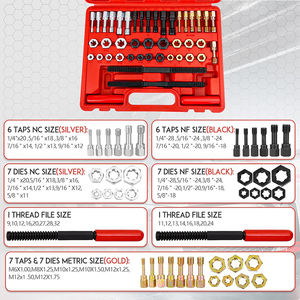 Set pengejar ulir Universal 42 buah, Kit perbaikan ulir ulang dengan UNF UNC dan ukuran metrik alat kendaraan - Product Image 3