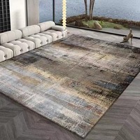Tapis moderne gris noir, doux et grand, pour salon et chambre à coucher