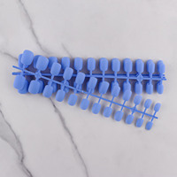 Lot de 24 faux ongles véganes tendance en ABS à presser, courts et ronds, 40 couleurs, à retirer par trempage