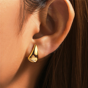 Boucles d'oreilles clous CANNER S925 en argent sterling plaqué or 18 carats avec zircon, forme goutte d'eau, pour filles, vente en gros - Product Image 5