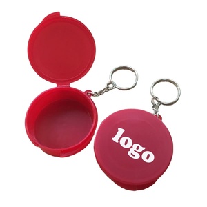 Custom Logo Branding Plastic Pillbox Round Small Pill Holder Keychain