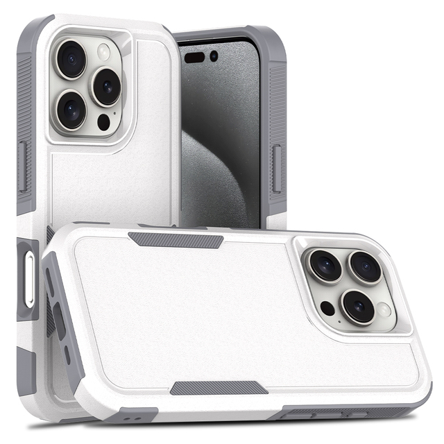 Factory Wholesale Armor Protective Bumper 2.0MM PC TPU Shockproof Case for iPhone 16 15 14 Pro with Electroplate Back Cover