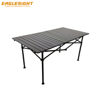 Table de camping pliable légère en aluminium pour la plage et les pique-niques, table de voyage portable pour l'extérieur, installation rapide, structure stable