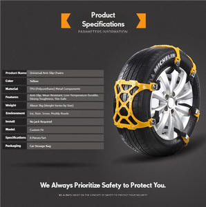 Chaînes à <span class=keywords><strong>neige</strong></span> universelles YIDU pour voitures, pour routes glaçées et enneigées, installation facile, chaînes à <span class=keywords><strong>neige</strong></span> pour pneus de voiture - Product Image 6