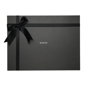 Tùy Chỉnh Màu Sắc In Logo Sang Trọng Màu Đen Nắp Và Cơ Sở Với Cổ Bao Bì Các Tông Ribbon Hộp Quà Tặng - Product Image 6