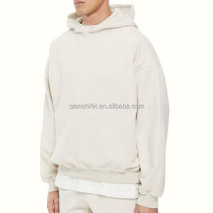 เสื้อฮู้ดผ้าคอตตอนเทอร์รี่สำหรับผู้ชายเสื้อครอปน้ำหนักมากแบบหลวมใส่ได้ทั้งชายและหญิง - Product Image 4