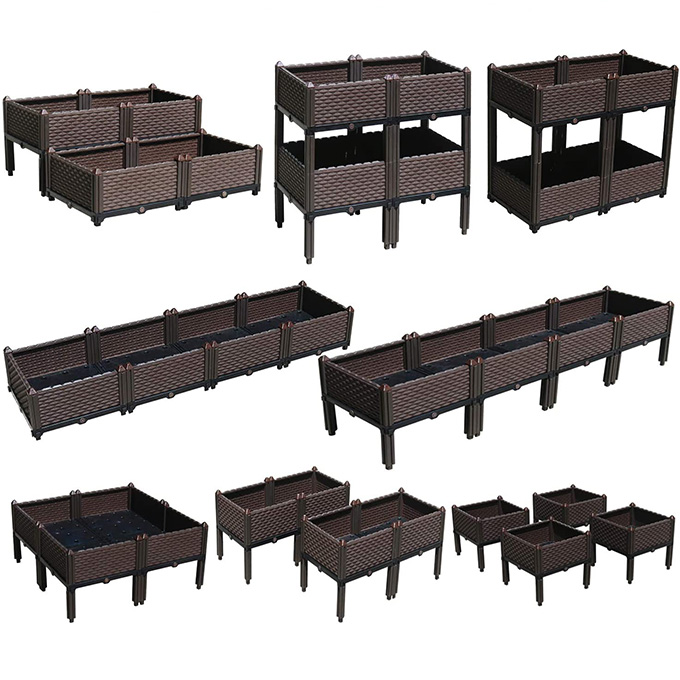 Настраиваемая садовая поднятая кровать для выращивания овощей, контейнер для овощей, кровать с пластиковой рамкой, подстилки для цветов