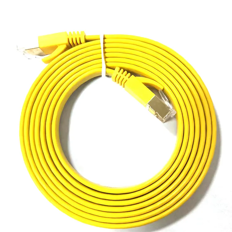 Kabel datar 32awg kualitas tinggi UTP/FTP/STP/SFTP Cat6 Cat6a Cat7 RJ45 kabel Lan