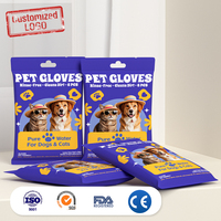 Zachte, milde formule, duurzame, diep reinigende, niet-geweven natte doekjes handschoenen voor het wassen van huisdieren (katten en honden) voor alle leeftijden