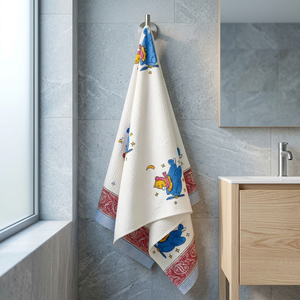 Top Selling Cotton Waffle <b>Bath</b> <b>Towel</b> <b>Set</b> Quick Dry Eco Friendly Floral Hand Block Printed Rectangle <b>Towel</b> <b>Set</b> for Home - Product Image 3