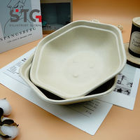 Tazón Hexagonal de Bagazo de 30oz y 32oz al por Mayor, Desechable, Compostable, de Fibra de Caña de Azúcar, Envuelto Individualmente para Catering