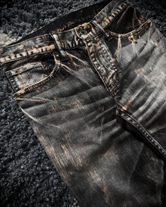Jeans en Denim Délavé <span class=keywords><strong>Vintage</strong></span> pour Homme Personnalisé, Coupe Droite Ample Style Urbain, Effet Usé et Moustaches Déchirées, Vêtements OEM/ODM - Product Image 4