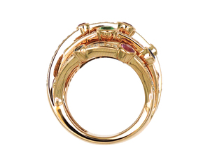 Anillo Multicapa de Circonita de Colores Súper Brillante, Nuevo Estilo, Anillo Chapado en Oro con Circonita Multicolor Brillante y Exquisito - Product Image 2