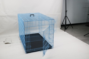 Chine usine haute qualité métal chien <span class=keywords><strong>Cage</strong></span> pliable fil soudé caisse pour animaux de compagnie enduit de poudre Portable extérieur intérieur plusieurs tailles - Product Image 4
