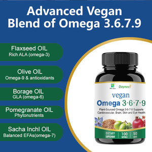 Gélules d'Oméga <span class=keywords><strong>3</strong></span>, 6, 7 et 9 à base de plantes, <span class=keywords><strong>huile</strong></span> de lin, d'<span class=keywords><strong>olive</strong></span>, de borragine et de sacha inchi pour soutenir la santé cardiaque, cérébrale, cutanée et oculaire - Product Image 4