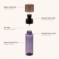 Flacon pulvérisateur transparent en PET pour cosmétiques, flacon de brume faciale avec pompe à brume fine pour tonique, essence, eau et produits de soin de la peau
